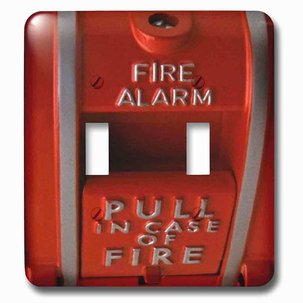 Jazzy Wallplates Double Toggle Wallplate With Red Fire Box
