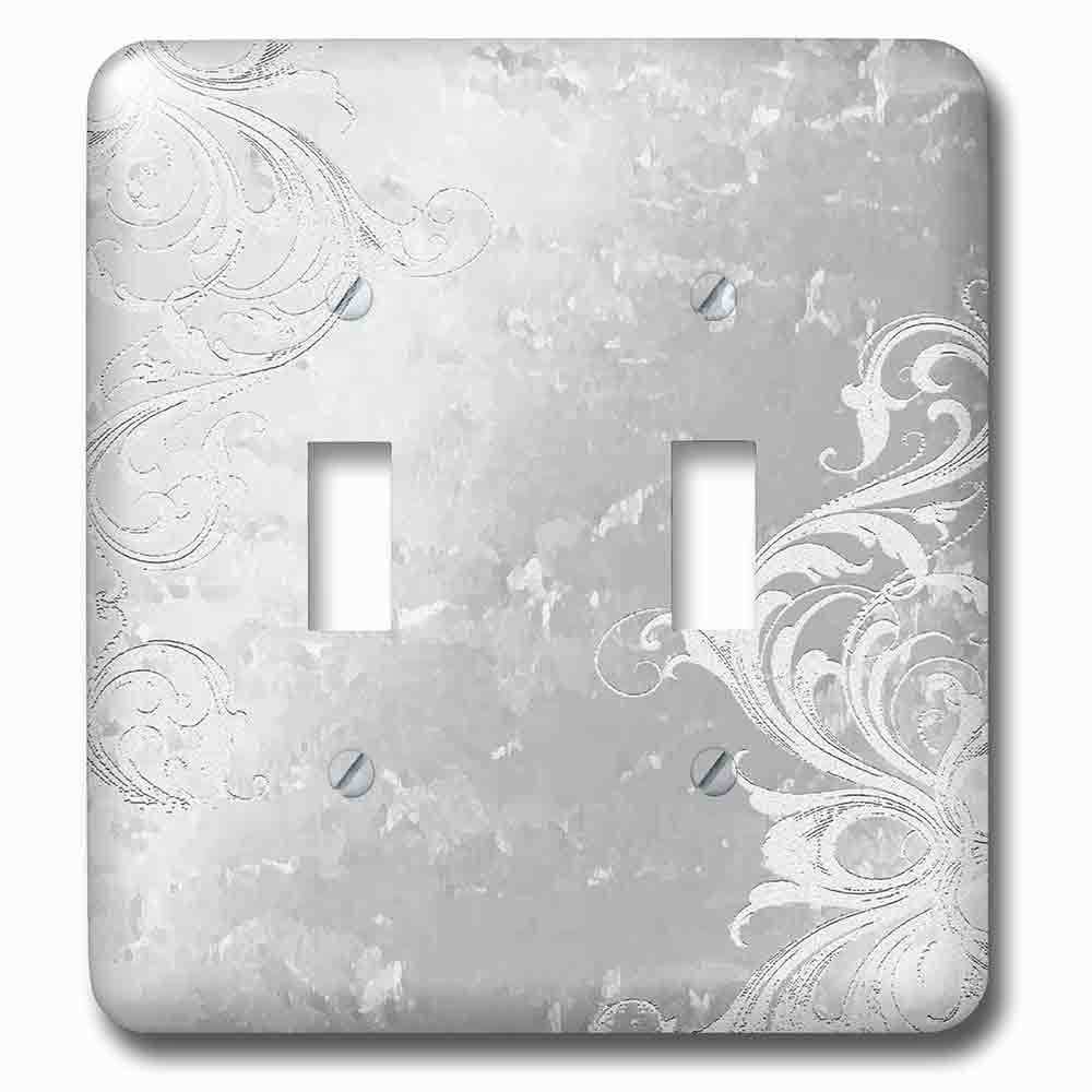 Jazzy Wallplates Double Toggle Wallplate With Design On Silver