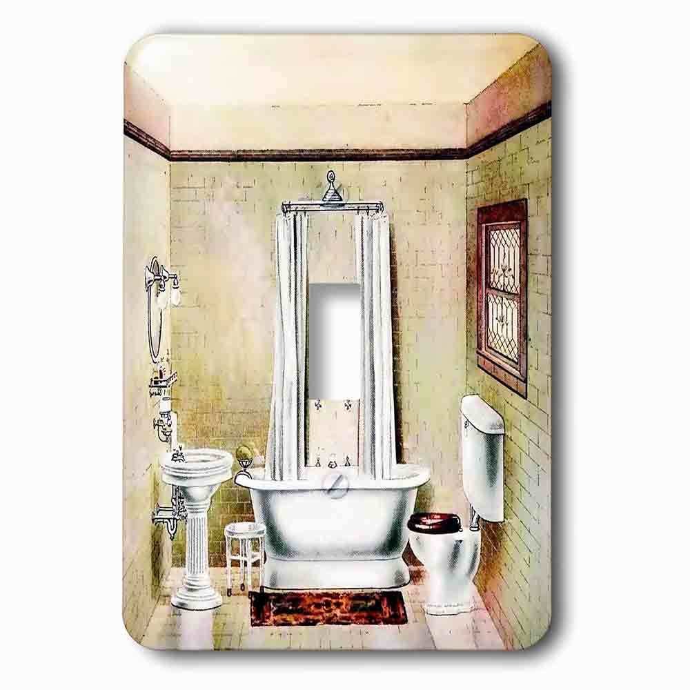 Jazzy Wallplates Single Toggle Wallplate With Picture Of Painting Of A Victorian Bathroom