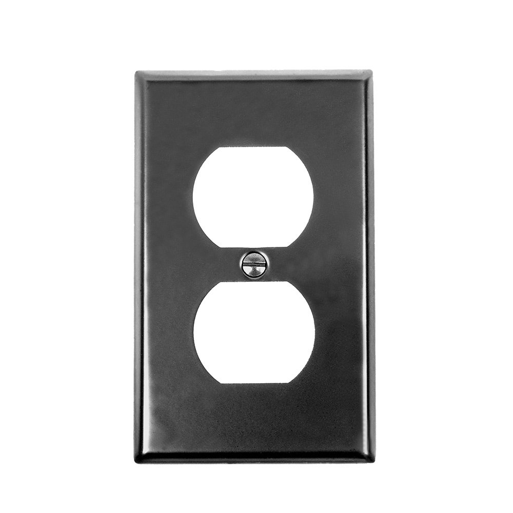Acorn MFG Single Duplex Outlet Switchplate in Black
