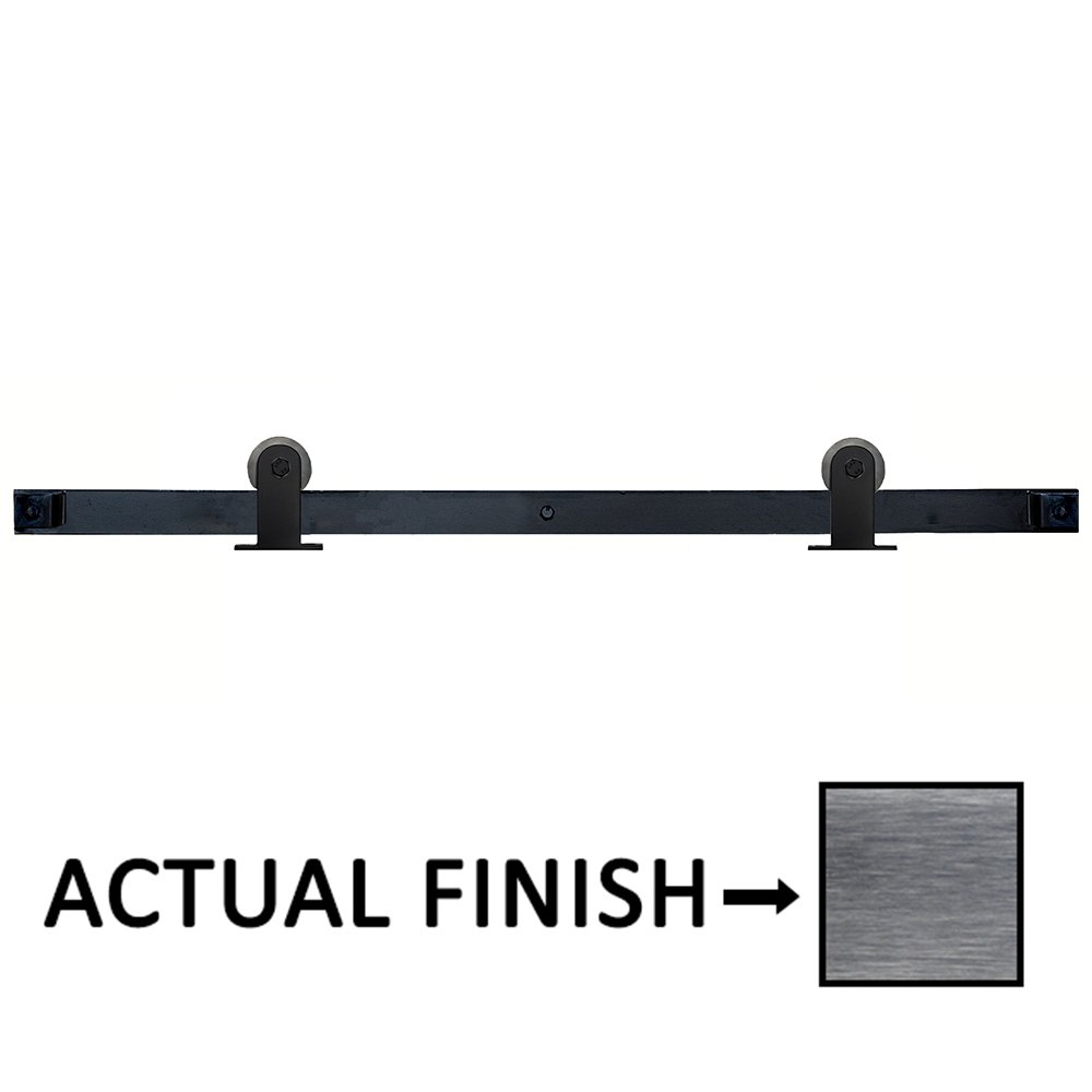 Acorn MFG Smooth Top Mount Low Profile Barn Door Kit with 6' Track in Stainless Steel