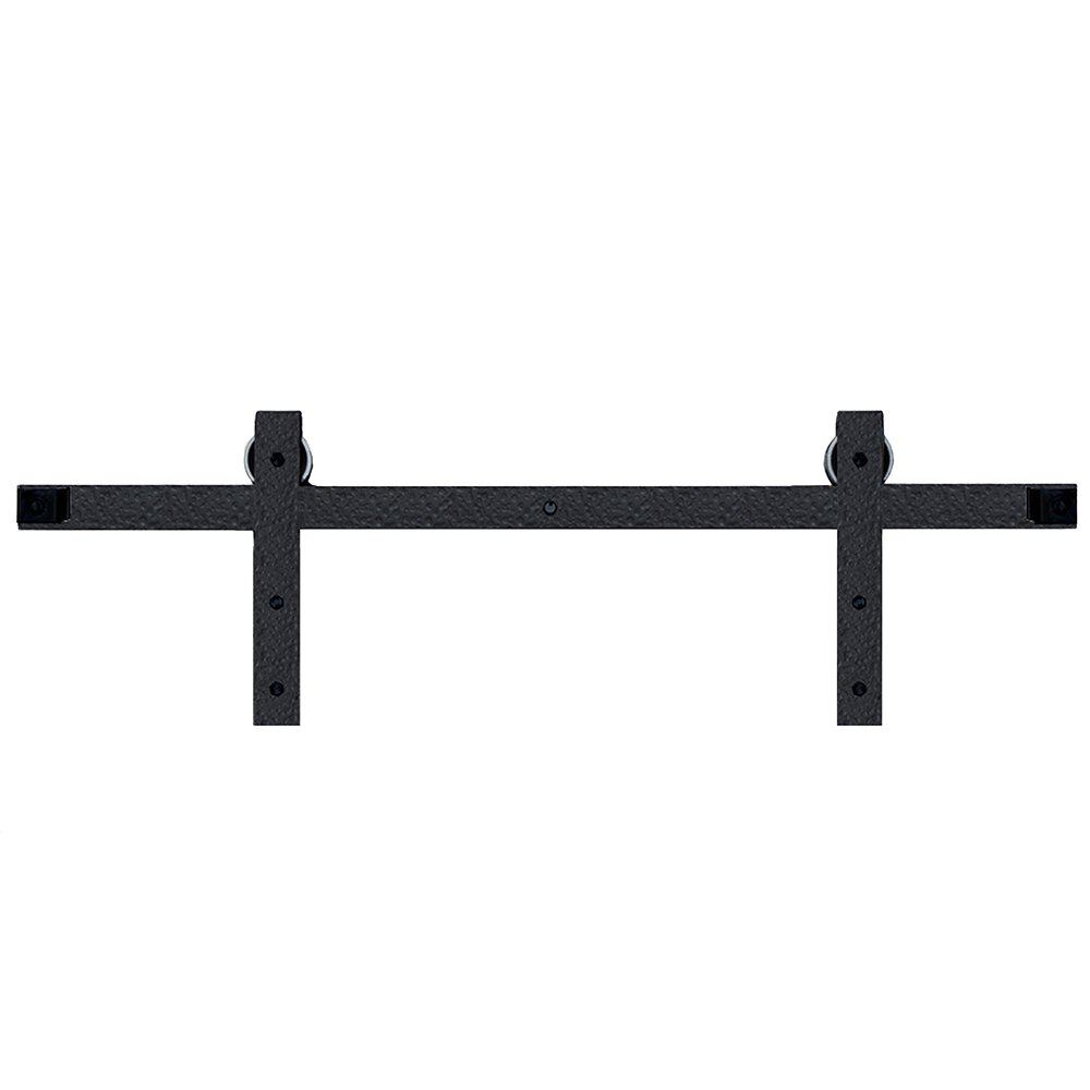Acorn MFG Rough Square End Rolling Barn Door Kit with 8' Track in Black