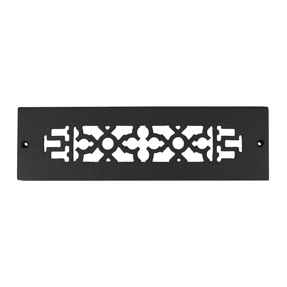 Acorn MFG Smooth Iron Grille 10" x 2-1/4" with Holes in Black