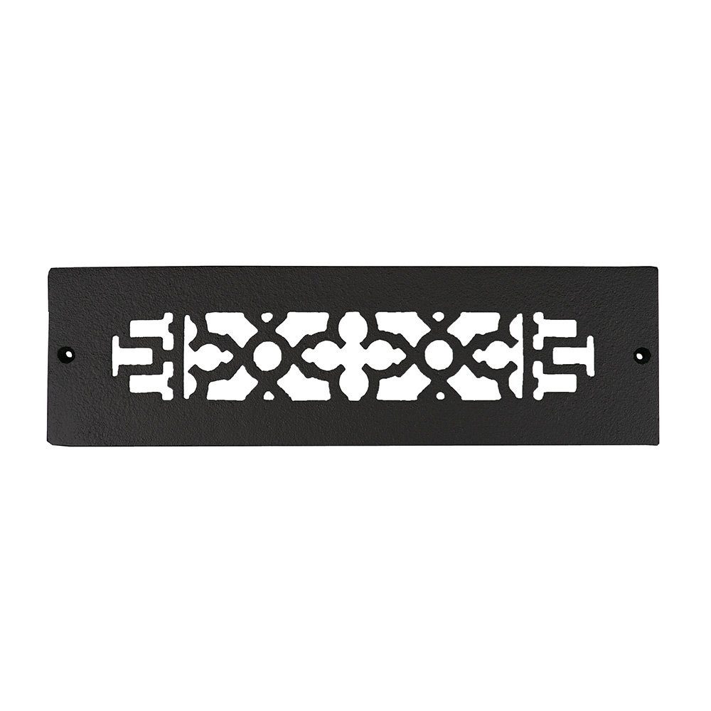 Acorn MFG Smooth Iron Grille 12" x 2-1/4" with Holes in Black