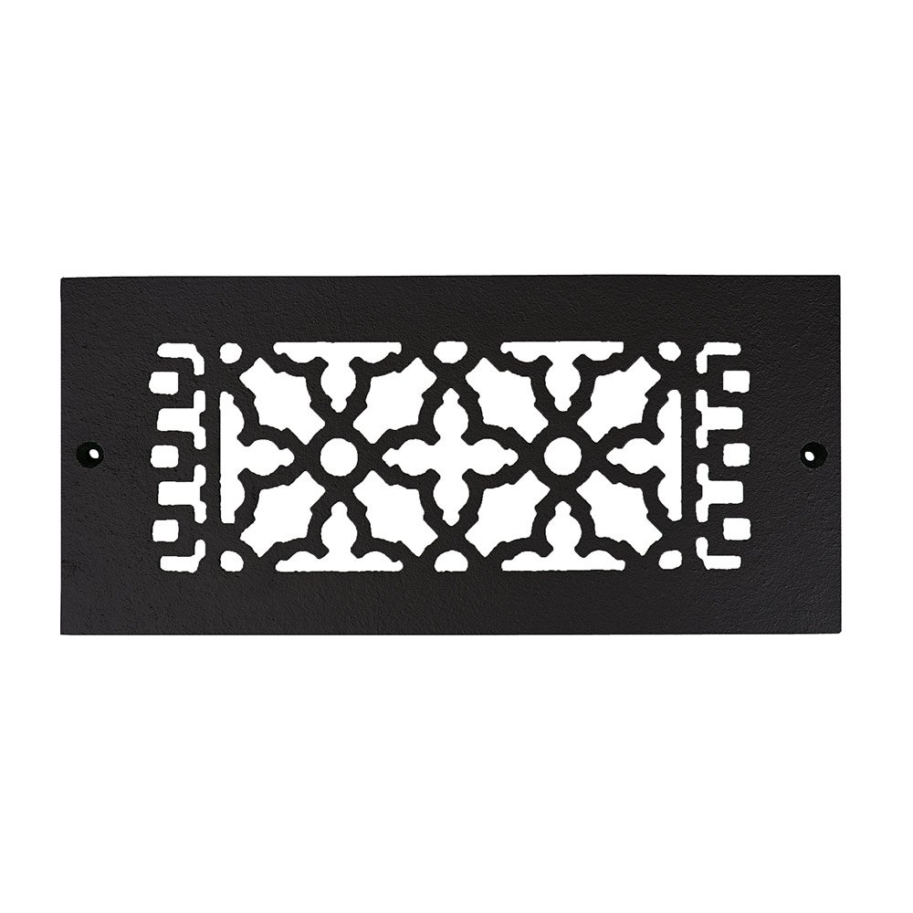 Acorn MFG Smooth Iron Grille 10" x 4" with Holes in Black
