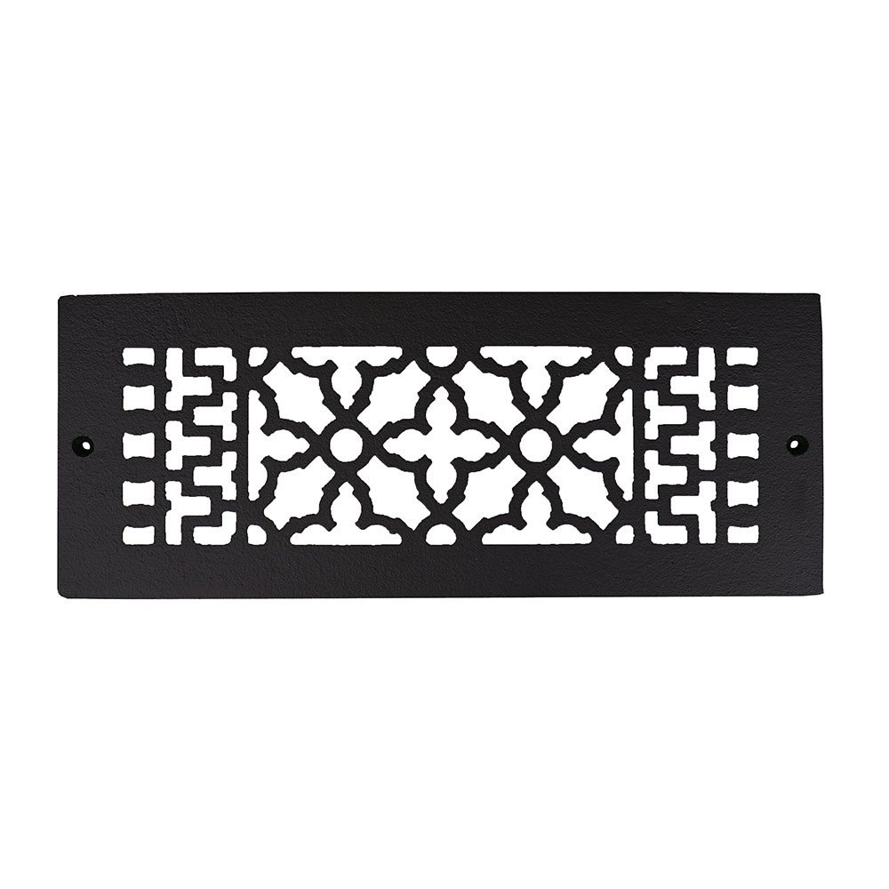 Acorn MFG Smooth Iron Grille 12" x 4" with Holes in Black