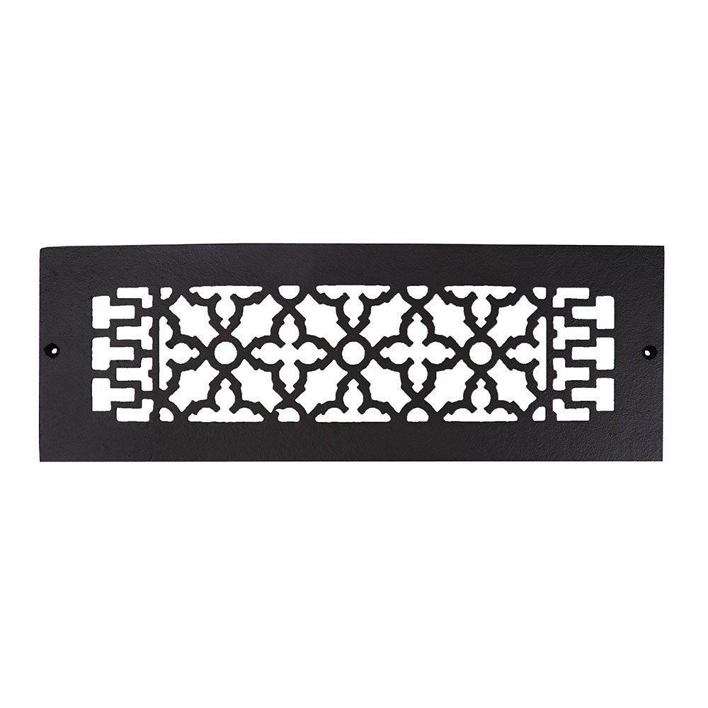 Acorn MFG Smooth Iron Grille 14" x 4" with Holes in Black