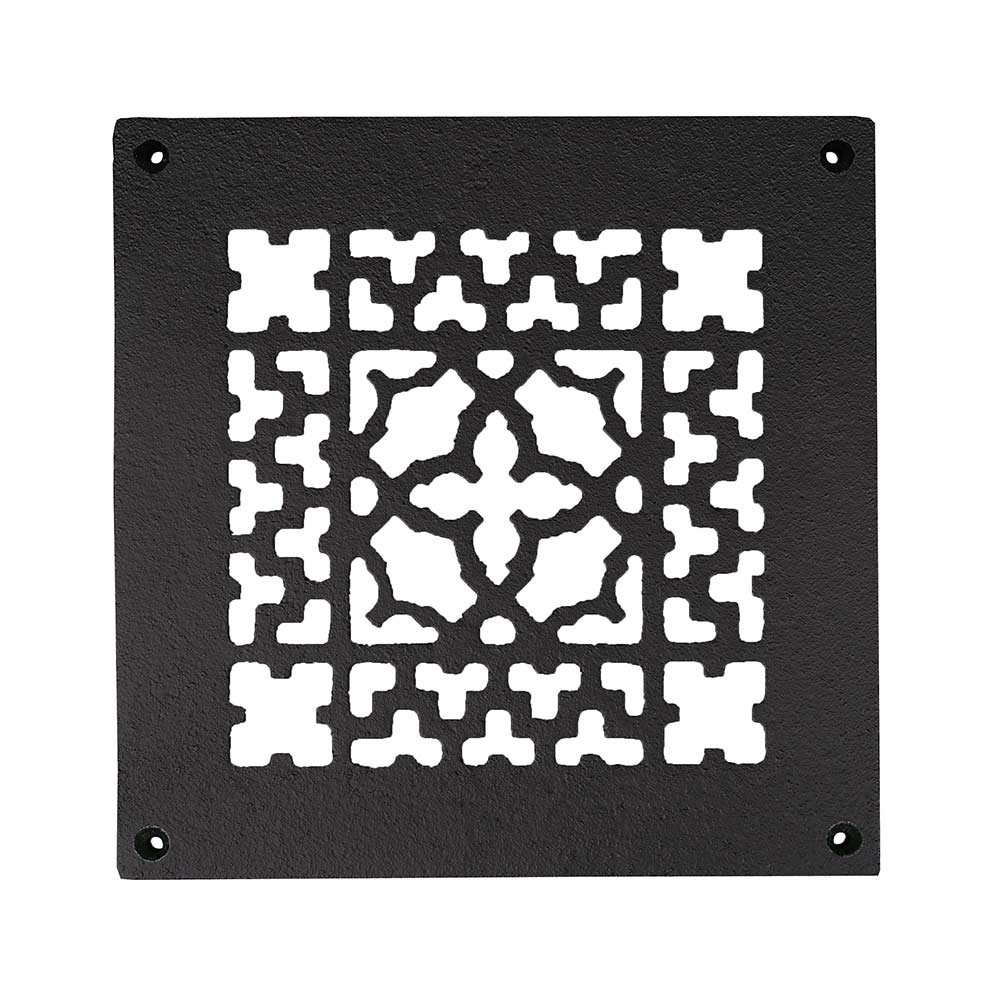 Acorn MFG Smooth Iron Grille 6" x 6" with Holes in Black