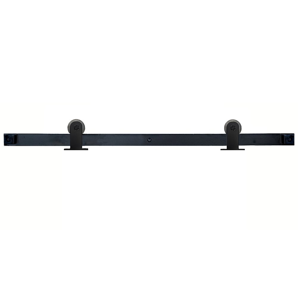 Acorn MFG Soft Close Smooth Top Mount Low Profile Barn Door Kit with 5' Track in Black