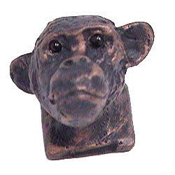Anne at Home Monkey Head Knob in Bronze with Black Wash