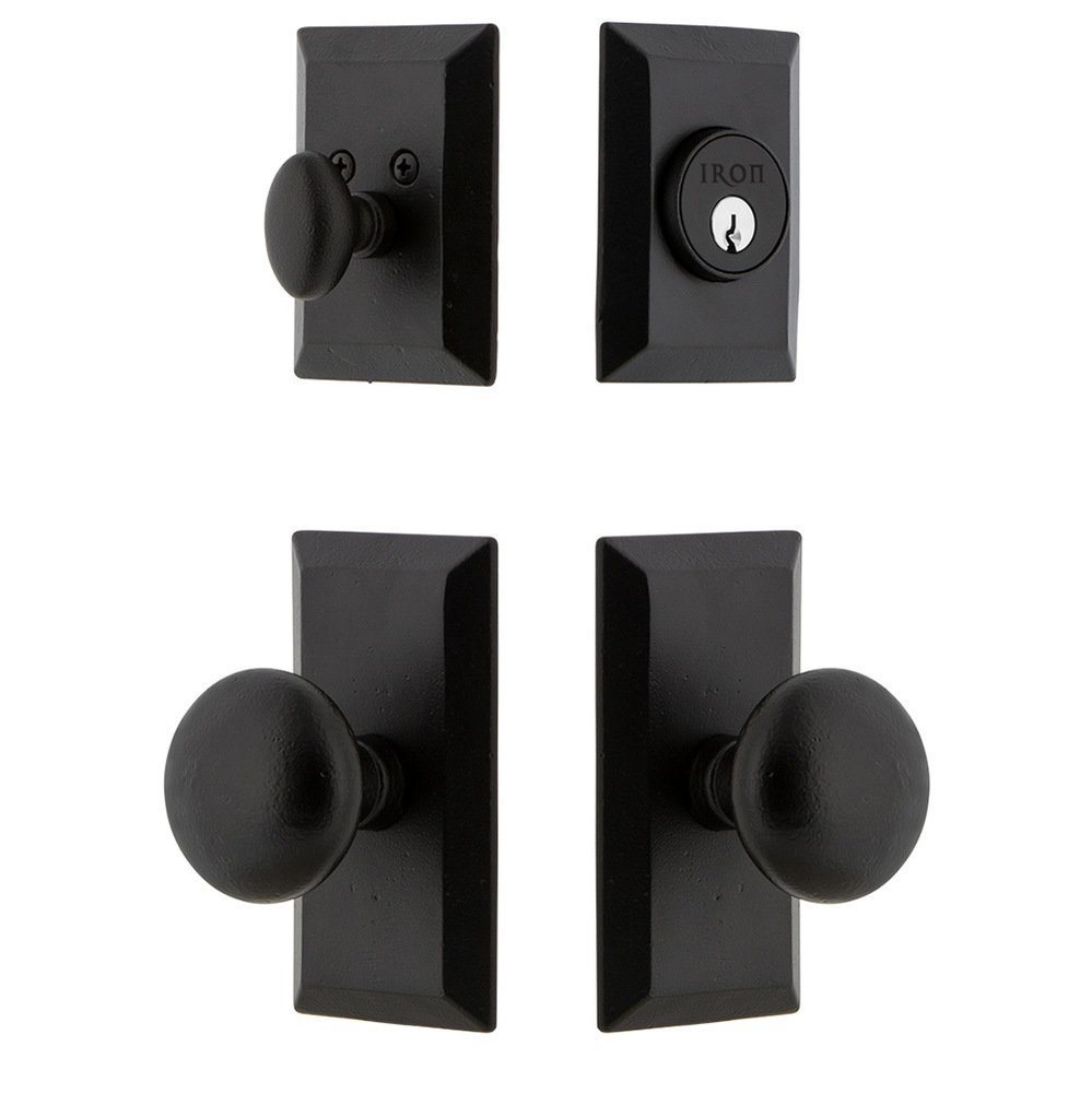 Ageless Iron Vale Plate Combo Pack Keep Knob in Black Iron