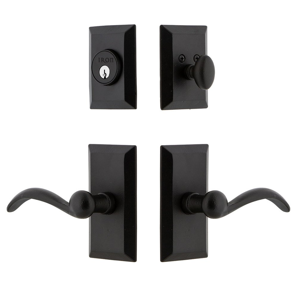 Ageless Iron Vale Plate Combo Pack Tine Lever in Black Iron