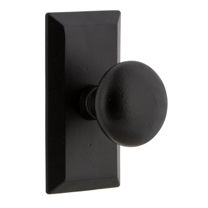 Ageless Iron Single Dummy Vale Plate with Keep Knob in Black Iron
