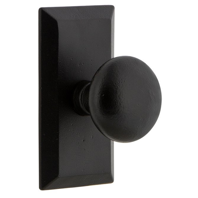 Ageless Iron Double Dummy Vale Plate with Keep Knob in Black Iron