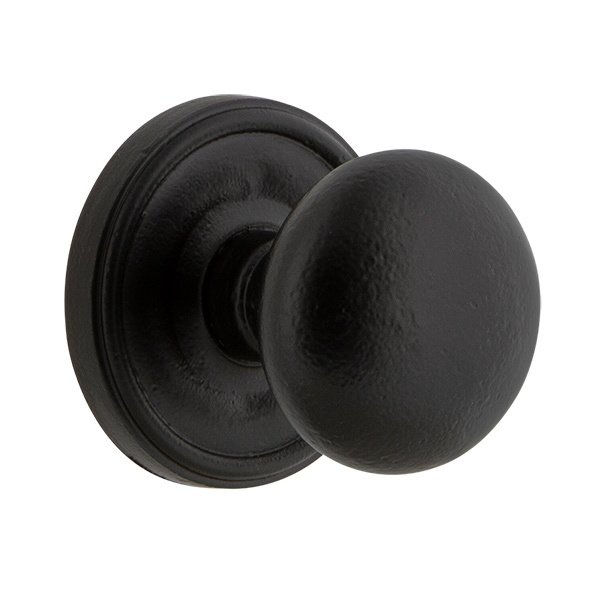Ageless Iron Privacy Loch Rosette with Keep Knob in Black Iron