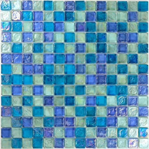 Aqua Mosaics 1" x 1" Poured Mosaic in Light Blue Blend