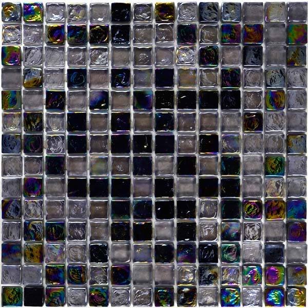 Aqua Mosaics 1" x 1" Poured Mosaic in Pewter Smoke Blend