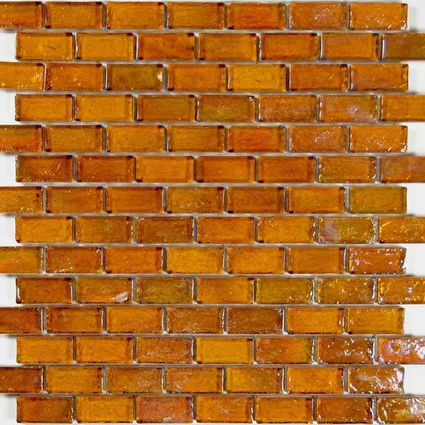 Aqua Mosaics 1" x 2" Brick Poured Mosaic in Amber