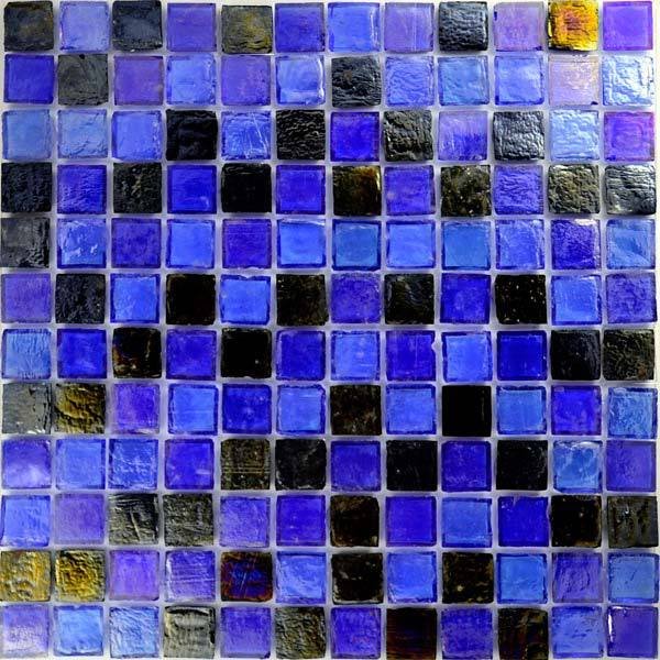 Aqua Mosaics 1" x 1" Recycled Mosaic in Blue Pewter Blend