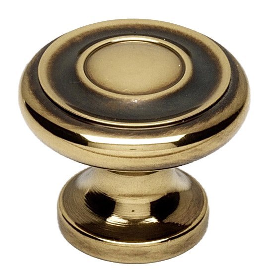 Alno Hardware Solid Brass 1" Knob in Polished Antique