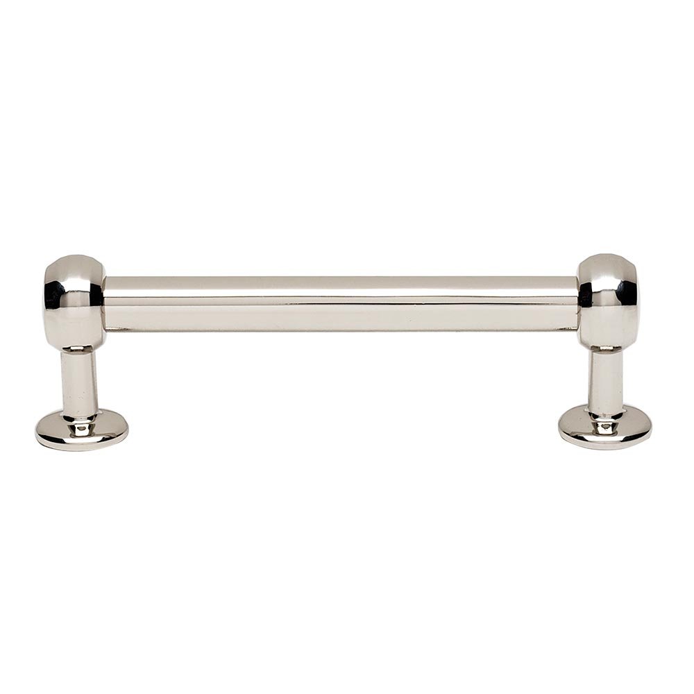 Alno Hardware Solid Brass 3 1/2" Centers Pull in Polished Nickel