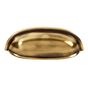 Alno Hardware Solid Brass 3" Centers Cup Pull in Polished Antique