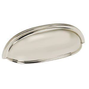 Alno Hardware Solid Brass 3" Centers Cup Pull in Polished Nickel