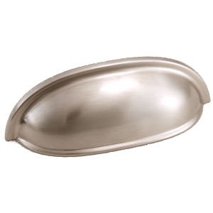 Alno Hardware Solid Brass 3" Centers Cup Pull in Satin Nickel