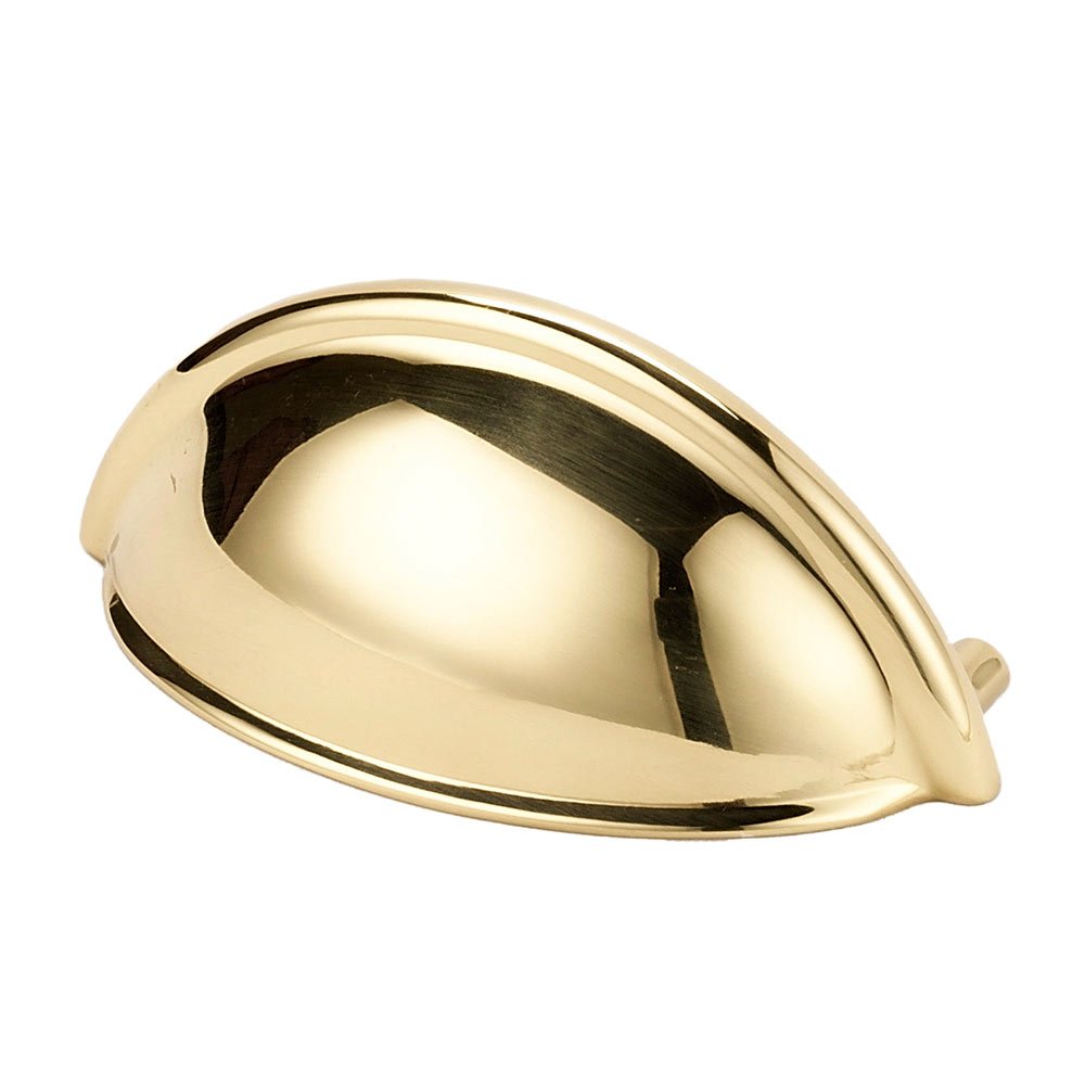 Alno Hardware Solid Brass 3" Centers Cup Pull in Unlacquered Brass