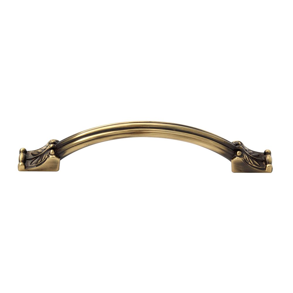 Alno Hardware Solid Brass 4" Centers Pull in Polished Antique