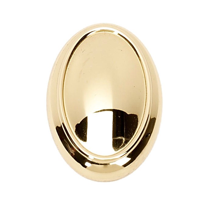 Alno Hardware Solid Brass 1 1/2" Oval Knob in Unlacquered Brass