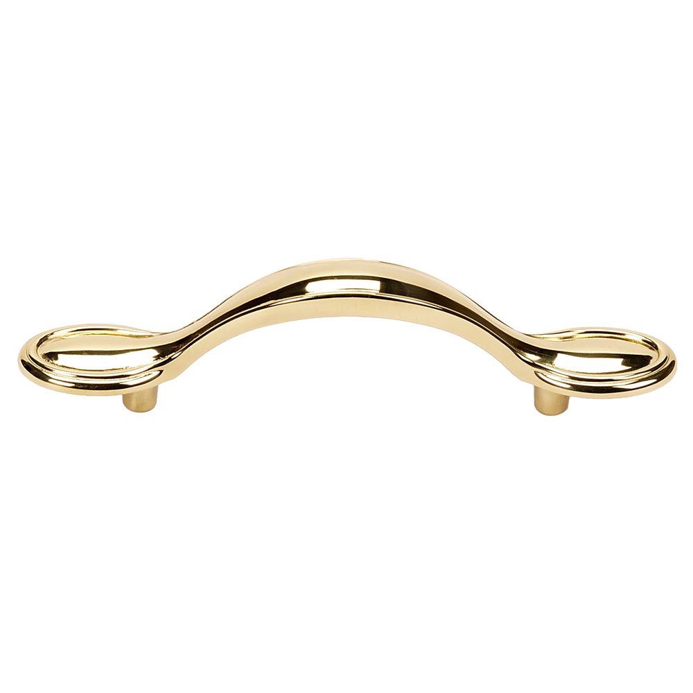Alno Hardware Solid Brass 3" Centers Pull in Unlacquered Brass
