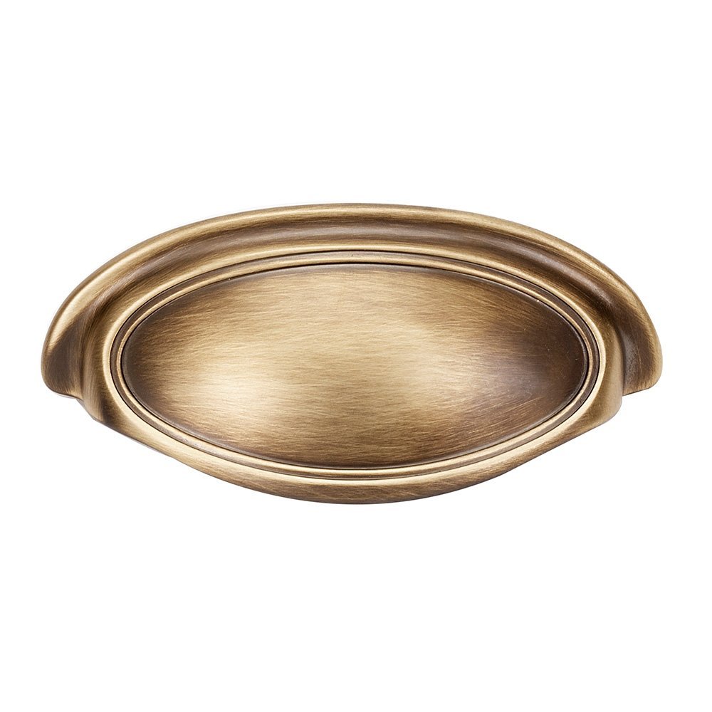 Alno Hardware Solid Brass 3 1/2" Centers Cup Pull in Antique English Matte