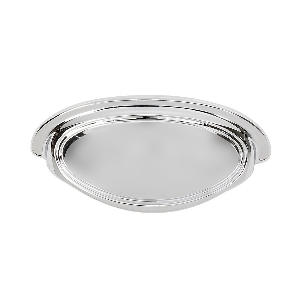 Alno Hardware Solid Brass 3 1/2" Centers Cup Pull in Polished Chrome