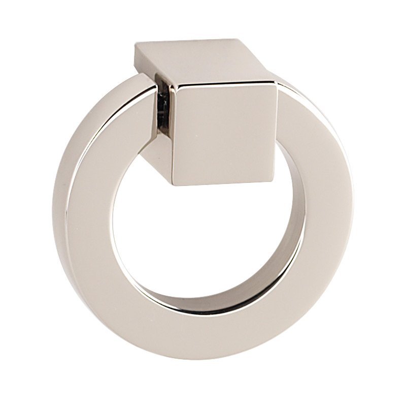 Alno Hardware 1 1/2" Round Ring with Small Square Mount in Polished Nickel