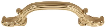Alno Hardware Solid Brass 4" Centers Handle in Unlacquered Brass