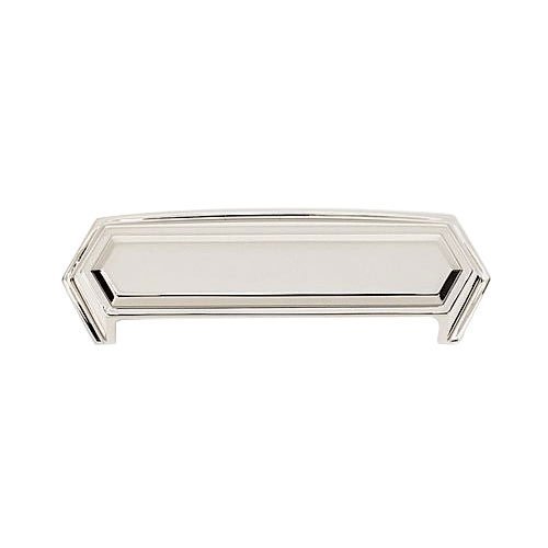 Alno Hardware Solid Brass 4" Centers Cup Pull in Polished Nickel