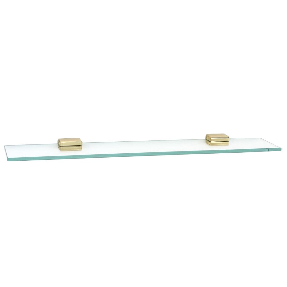 Alno Hardware 24" Glass Shelf With Brackets in Polished Brass