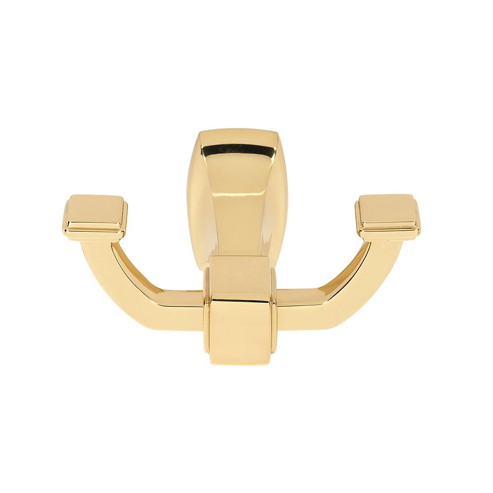 Alno Hardware Double Robe Hook in Polished Brass