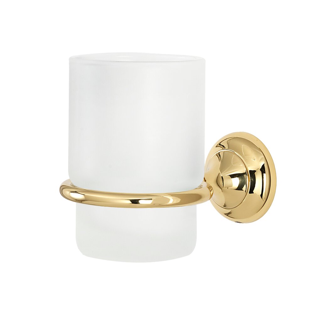 Alno Hardware Tumbler Holder With Tumbler in Unlacquered Brass