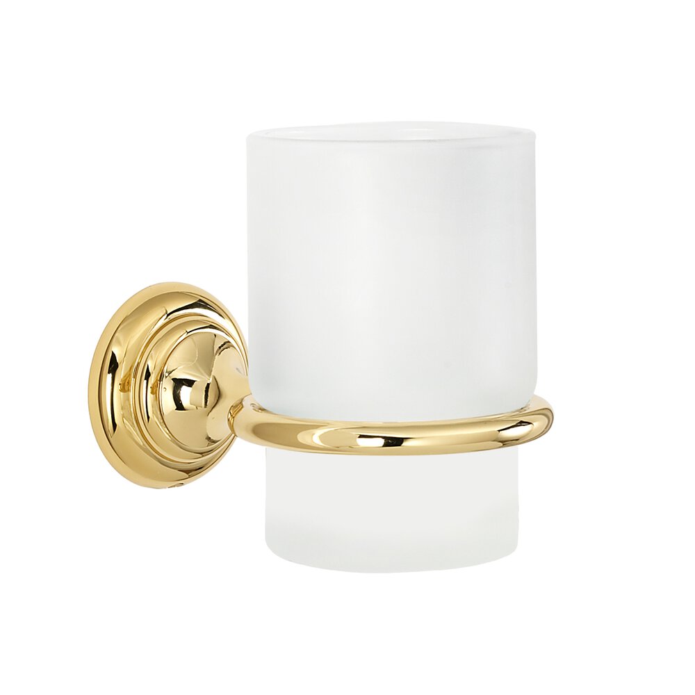 Alno Hardware Tumbler Holder With Tumbler in Polished Brass