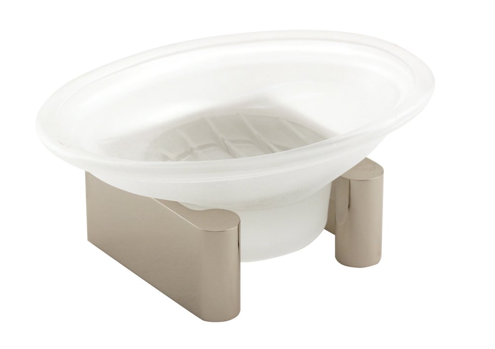 Alno Hardware Countertop Soap Dish with Glassware in Polished Nickel