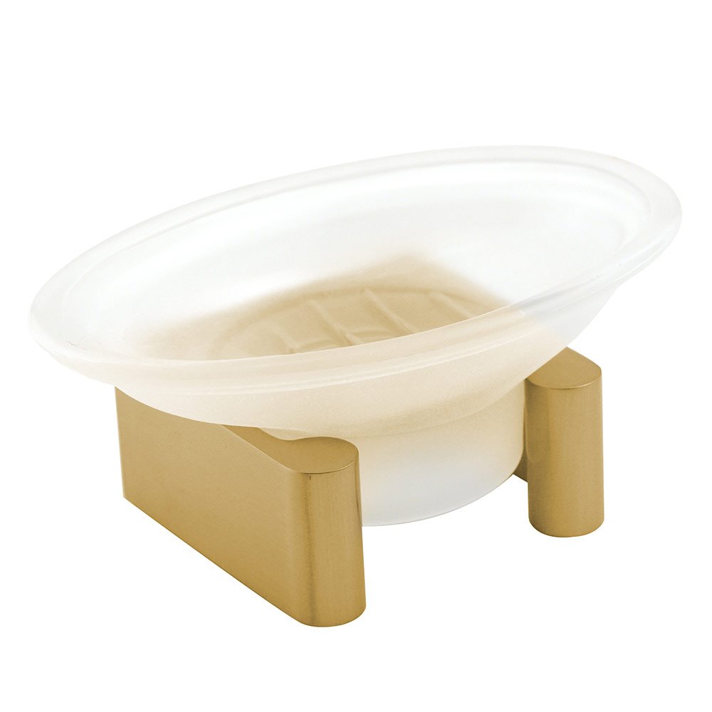 Alno Hardware Countertop Soap Dish with Glassware in Satin Brass