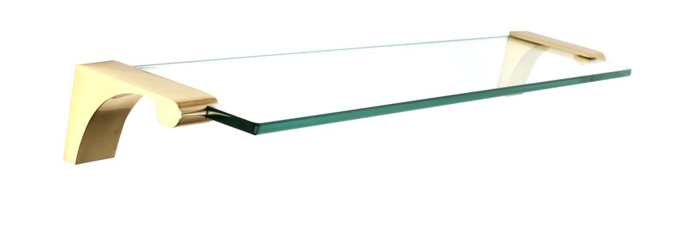 Alno Hardware 18" Glass Shelf with Brackets in Polished Brass