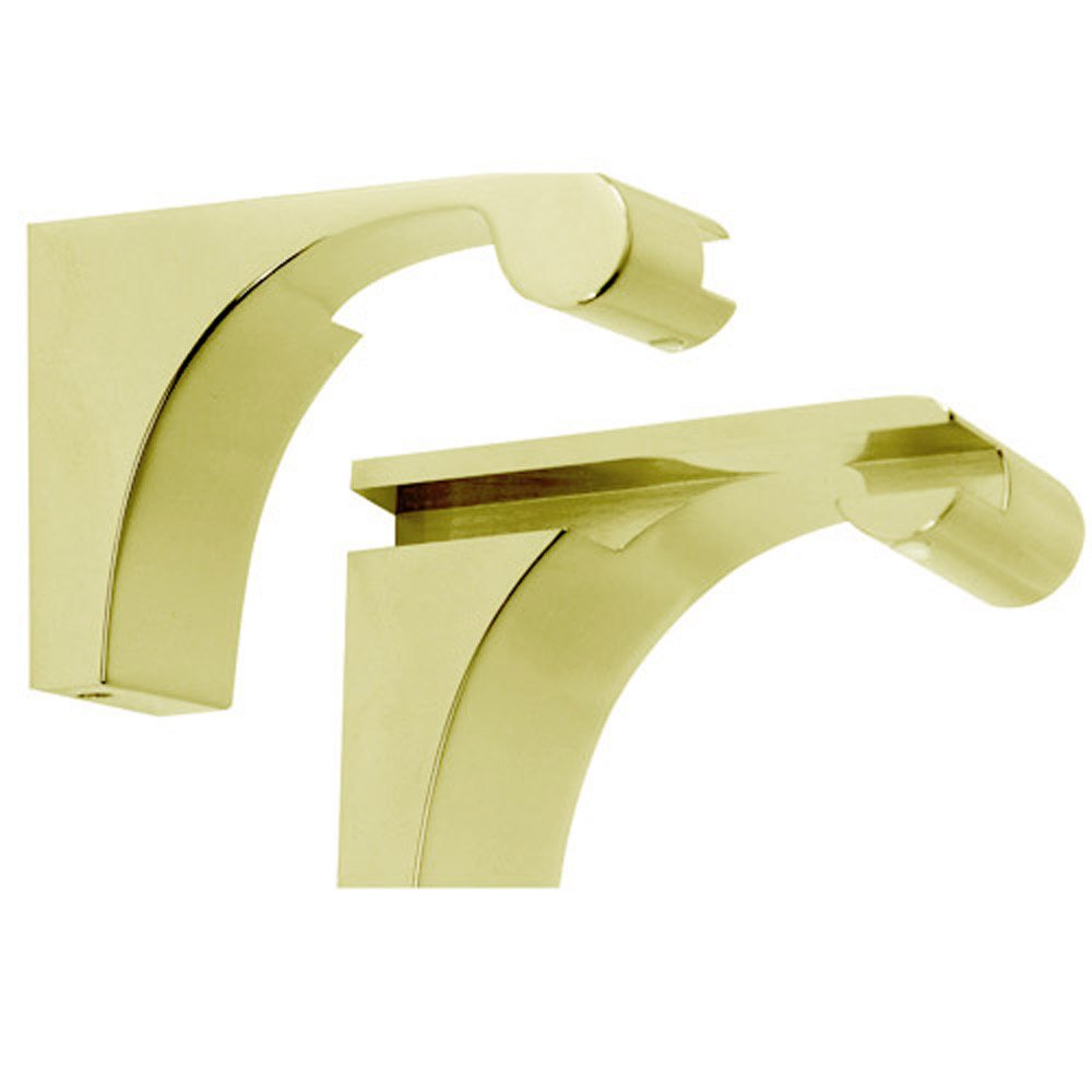 Alno Hardware Shelf Bracket (Sold by the Pair) in Unlacquered Brass