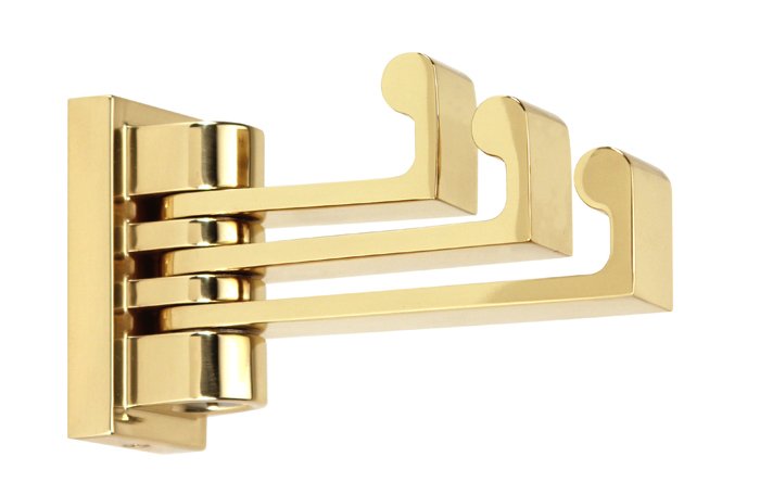 Alno Hardware Swivel Robe Hook in Unlacquered Brass