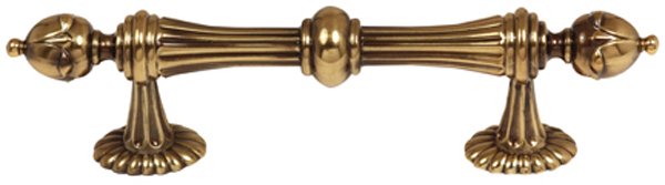 Alno Hardware Solid Brass 4" Centers Handle in Polished Antique