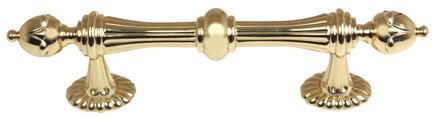 Alno Hardware Solid Brass 4" Centers Handle in Polished Brass