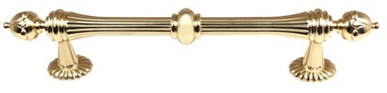 Alno Hardware Solid Brass 6" Centers Handle in Polished Brass