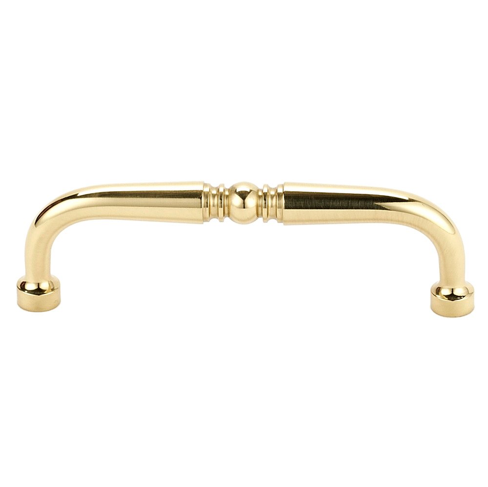 Alno Hardware Solid Brass 4" Centers Pull in Polished Brass